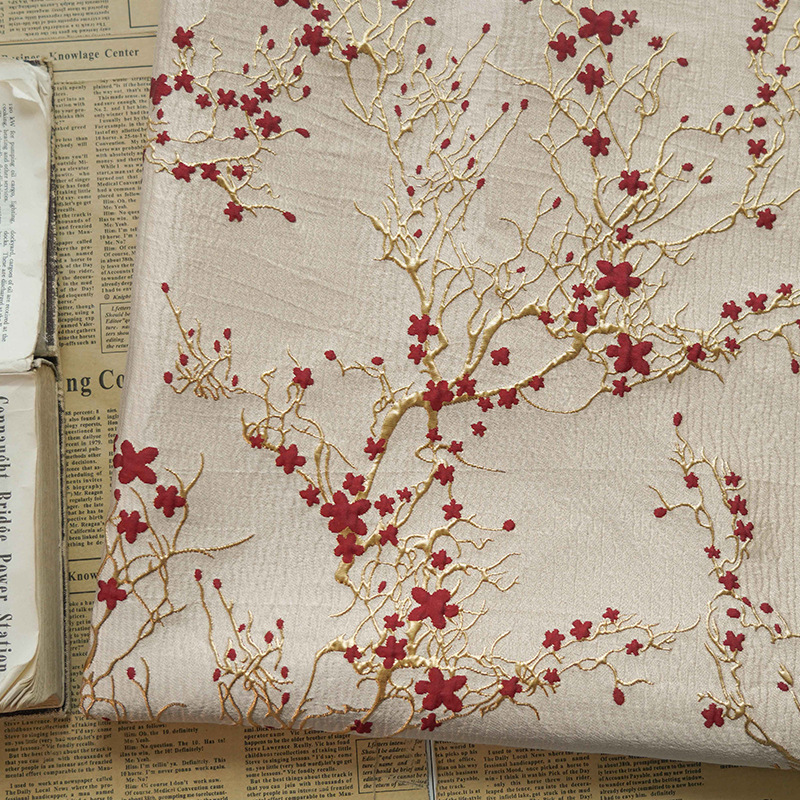 Luxury Red Plum Blossom Jacqua - Home Textiles Luxury ulasan dan harga