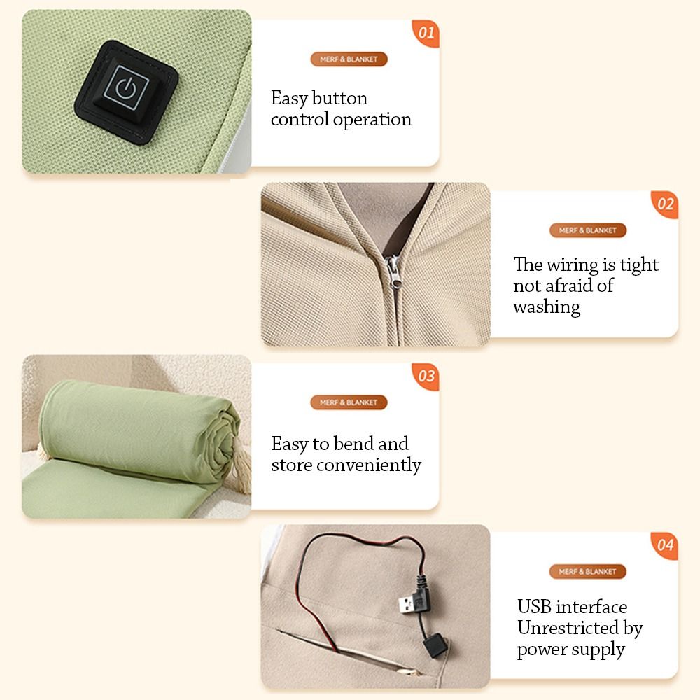 Household Wearable USB Electri - Electric Blanket Heated ulasan dan harga