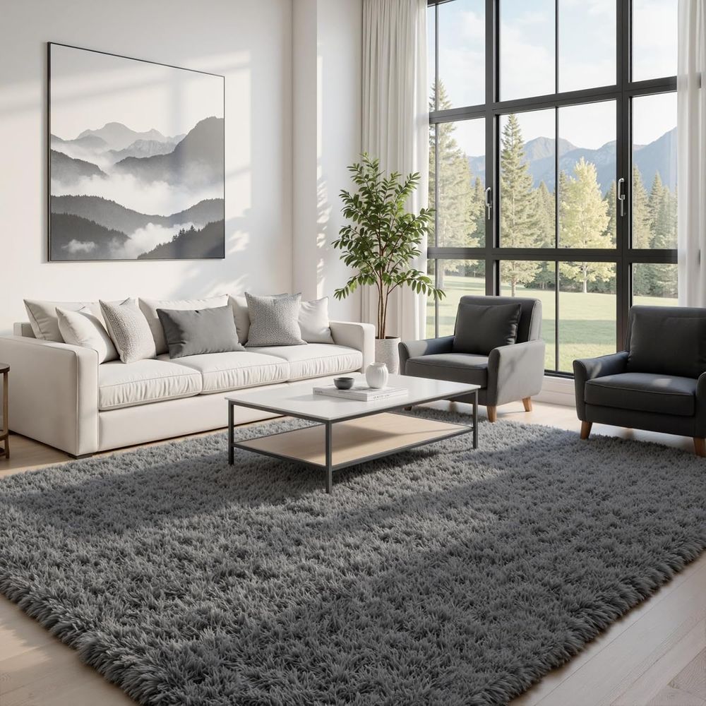 Luxury Soft Shag Grey Rugs for - Home Textiles Luxury ulasan dan harga