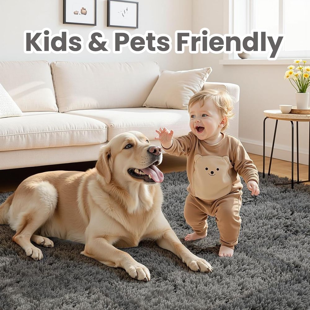 Luxury Soft Shag Grey Rugs for - Home Textiles Luxury ulasan dan harga
