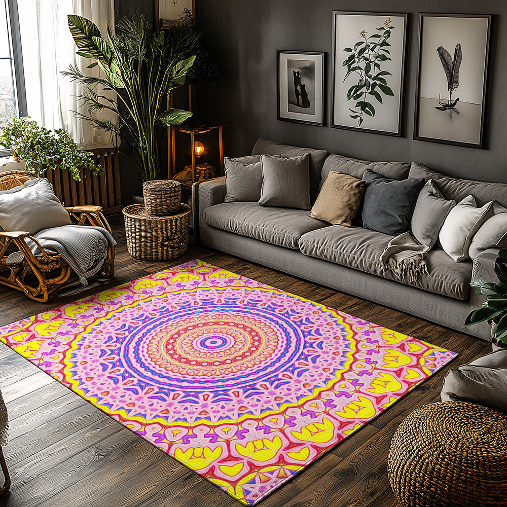 Boho Area Rug Abstract Pattern - Home Textiles Designer ulasan dan harga