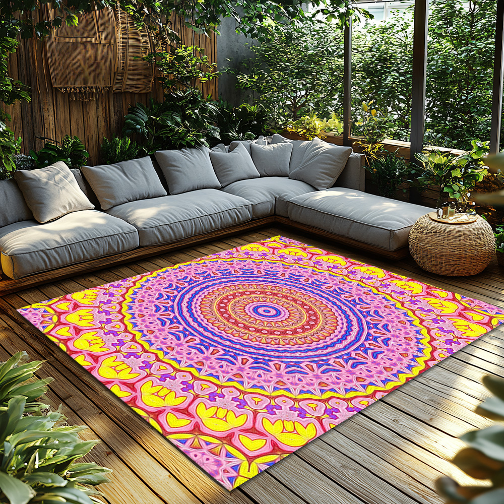 Boho Area Rug Abstract Pattern - Home Textiles Designer ulasan dan harga