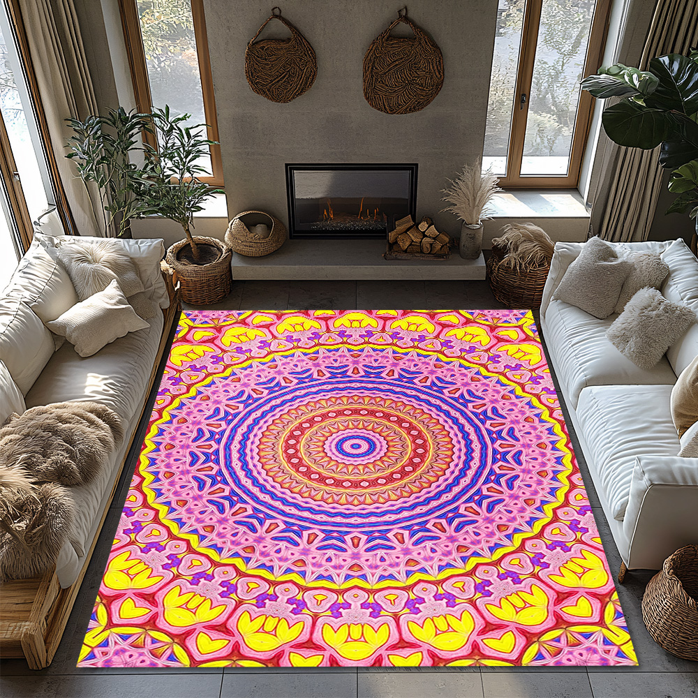 Boho Area Rug Abstract Pattern - Home Textiles Designer ulasan dan harga