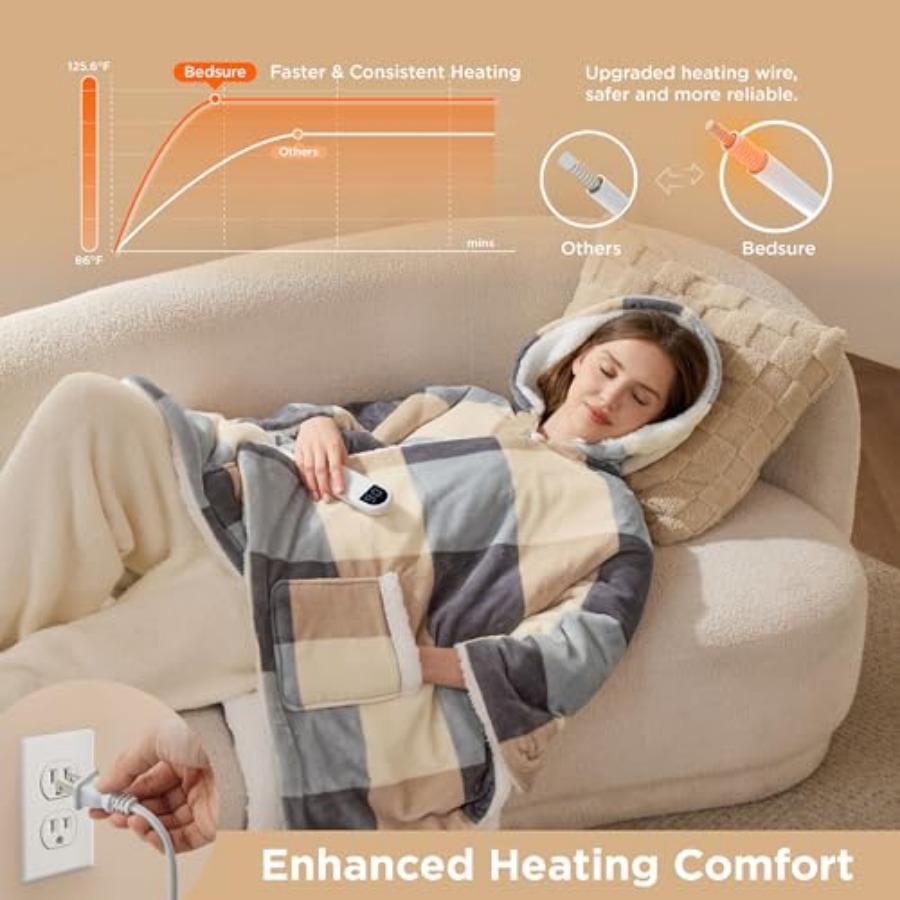 Heated Blanket Wearable Shawl  - Electric Blanket Heated ulasan dan harga