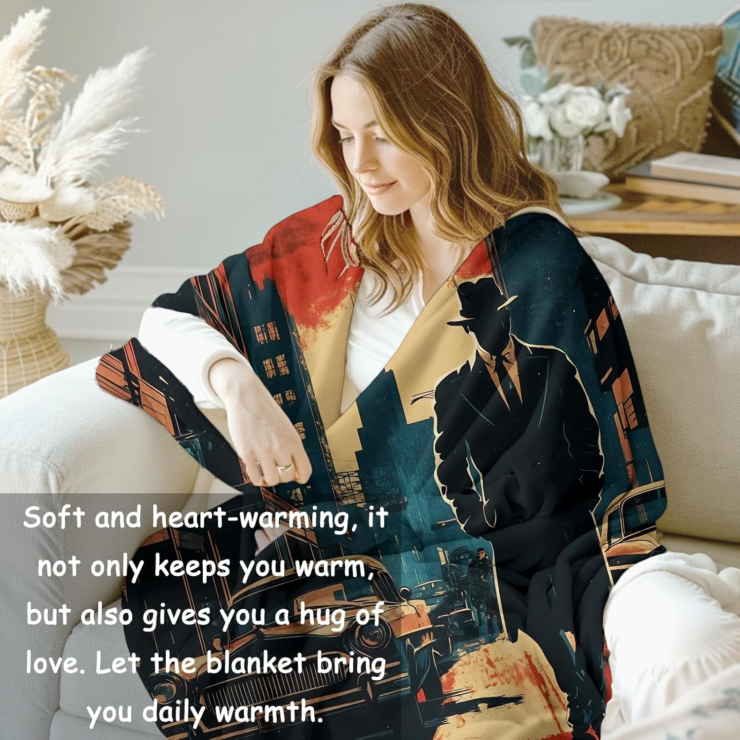Noir Detective Blanket Gifts f - Home Of Textiles ulasan dan harga