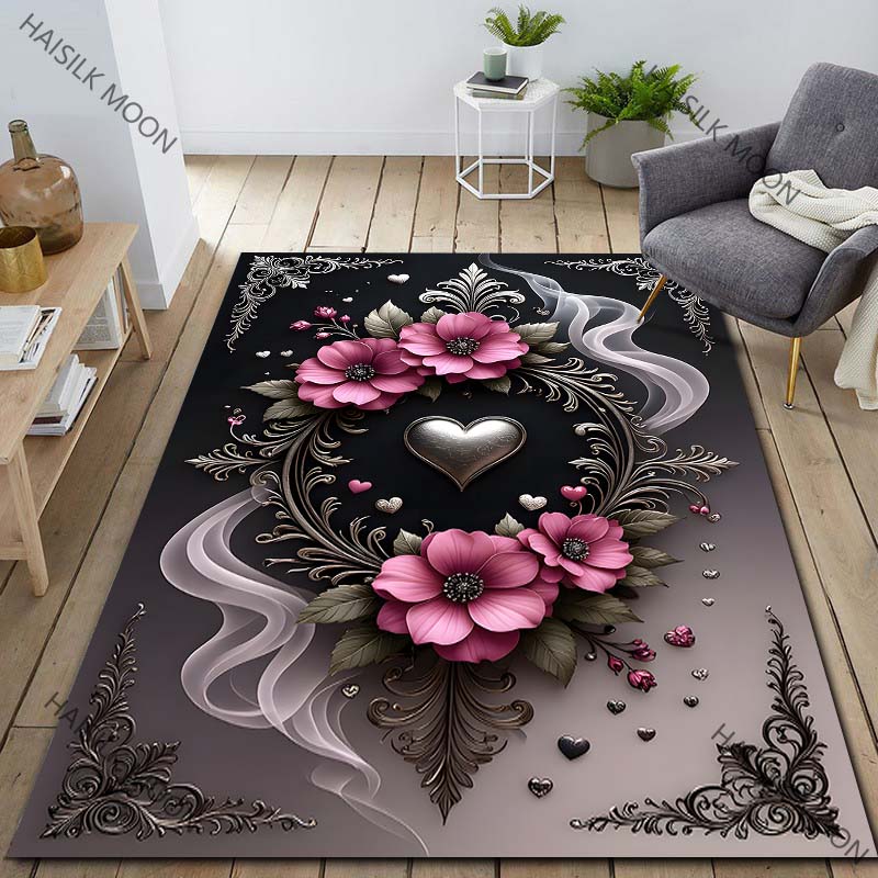 Heart-shaped Floral Gothic Sty - Home Textiles Luxury ulasan dan harga
