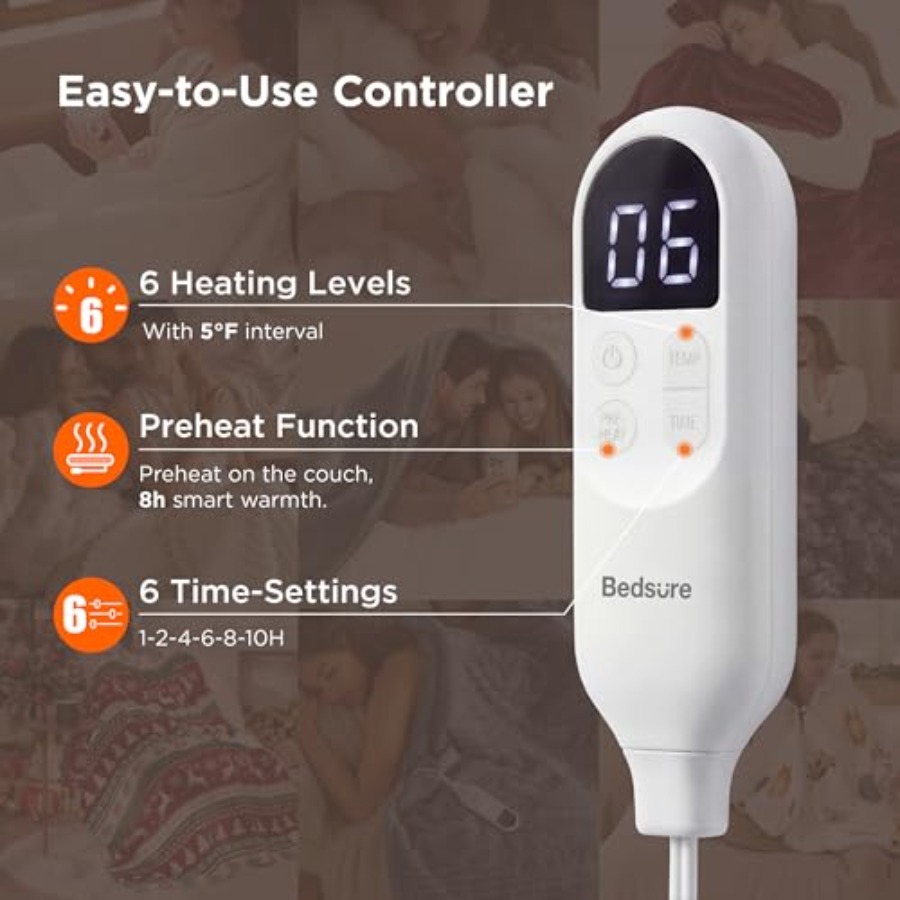 GentleSoft Heated Blanket Thro - Electric Blanket Heated ulasan dan harga
