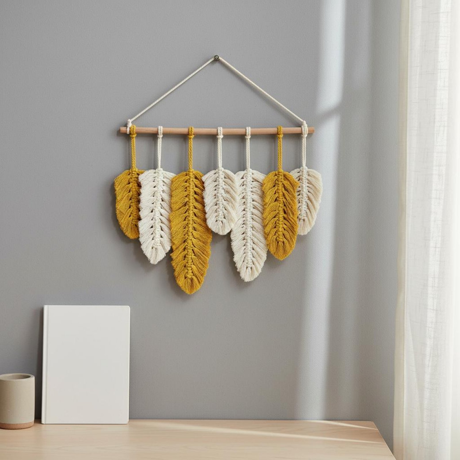 Macrame Feather Wall Hanging H - Home Of Textiles ulasan dan harga