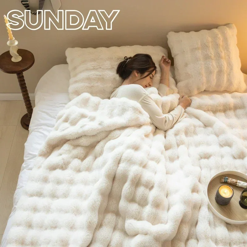 Winter Imitation Fur Plush Bla - Home Textiles Super Soft ulasan dan harga