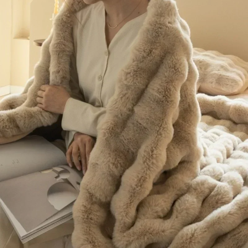 Winter Imitation Fur Plush Bla - Home Textiles Super Soft ulasan dan harga